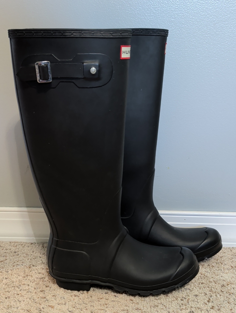 Hunter Black Tall Women's Rain Boots 7.5